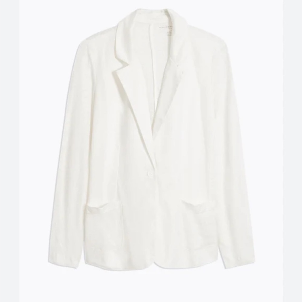 Talula Aritzia White Open Front Blazer, rayon, soft, corporate office siren***